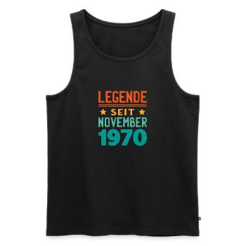 November 1970 Legende seit 53 Jahren Mann Frau - Männer Premium Bio Tank Top - Schwarz - Vorne - Michal (187cm)