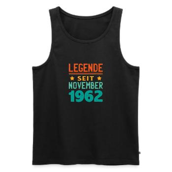 November 1962 Legende seit 61 Jahren Mann Frau - Männer Premium Bio Tank Top - Schwarz - Vorne - Michal (187cm)