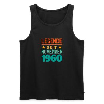 November 1960 Legende seit 63 Jahren Mann Frau - Männer Premium Bio Tank Top - Schwarz - Vorne - Michal (187cm)