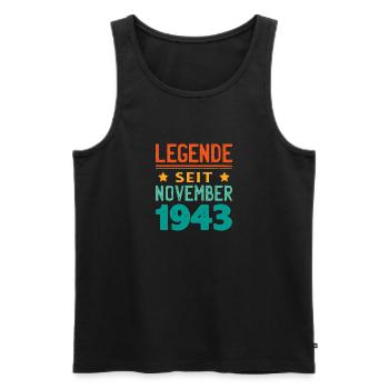 November 1943 Legende seit 80 Jahren Mann Frau - Männer Premium Bio Tank Top - Schwarz - Vorne - Michal (187cm)