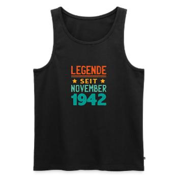 November 1942 Legende seit 81 Jahren Mann Frau - Männer Premium Bio Tank Top - Schwarz - Vorne - Michal (187cm)