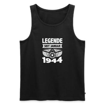 Januar 1944 Legende seit 80 Jahren Mann Frau - Männer Premium Bio Tank Top - Schwarz - Vorne - Michal (187cm)