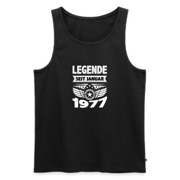 Januar 1977 Legende seit 47 Jahren Mann Frau - Männer Premium Bio Tank Top - Schwarz - Vorne - Michal (187cm)