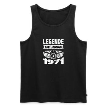 Januar 1971 Legende seit 53 Jahren Mann Frau - Männer Premium Bio Tank Top - Schwarz - Vorne - Michal (187cm)