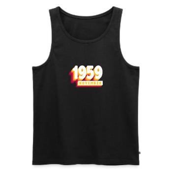November 1959 64 Years Man Wife Birthday - Men's Premium Organic Tank Top - black - Front - Michal (187cm)