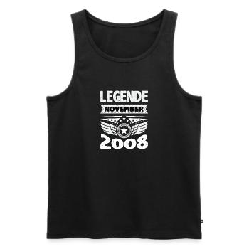November 2008 Legend for 15 years man woman - Men's Premium Organic Tank Top - black - Front - AI Model Male 178 light (178cm)
