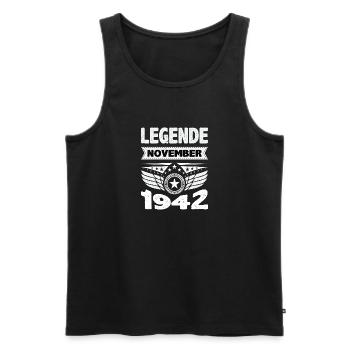 Novembre 1942 Légende depuis 81 ans homme femme - Débardeur bio Premium Homme - noir - Devant - Michal (187cm)