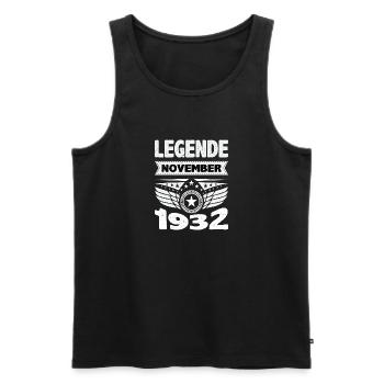 Novembre 1932 Légende depuis 91 ans homme femme - Débardeur bio Premium Homme - noir - Devant - Michal (187cm)