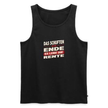 The toiling has come to an end Long live retirement red - Men's Premium Organic Tank Top - black - Front - AI Model Male 178 light (178cm)