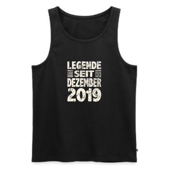 December 2019 Legend for 4 years Man Woman - Men's Premium Organic Tank Top - black - Front - Michal (187cm)