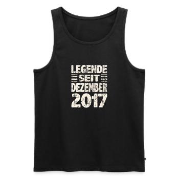 Décembre 2017 Légende depuis 6 ans homme femme - Débardeur bio Premium Homme - noir - Devant - Michal (187cm)