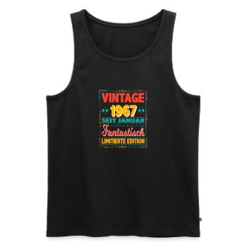 January 1967 Vintage Fantastic 57 Years Man - Men's Premium Organic Tank Top - black - Front - Michal (187cm)