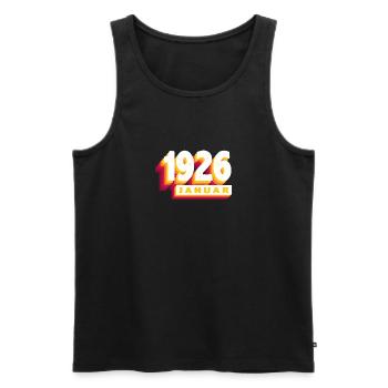 January 1926 0 98 years Man Woman Birthday - Men's Premium Organic Tank Top - black - Front - Michal (187cm)