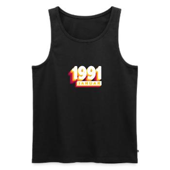 Januar 1991 0 33 Jahren Mann Frau Geburtstag - Männer Premium Bio Tank Top - Schwarz - Vorne - Michal (187cm)