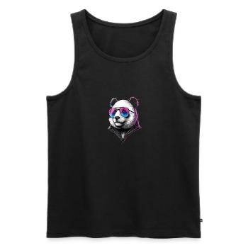 Funny Panda Clothing – Trendy Fashion for - Men's Premium Organic Tank Top - black - Front - AI Model Male 178 light (178cm)