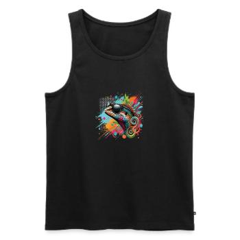 Lustige Echsen Kleidung – Trendige Mode für - Männer Premium Bio Tank Top - Schwarz - Vorne - AI Model Male 178 light (178cm)