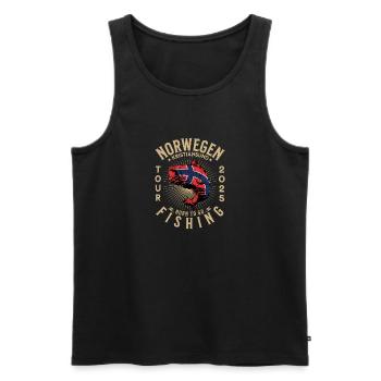 Norway Kristiansund Fishing Tour 2025 - Men's Premium Organic Tank Top - black - Front - Michal (187cm)