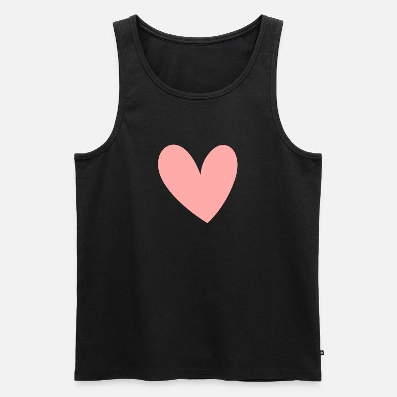 Herz - Männer Premium Bio Tank Top - Schwarz