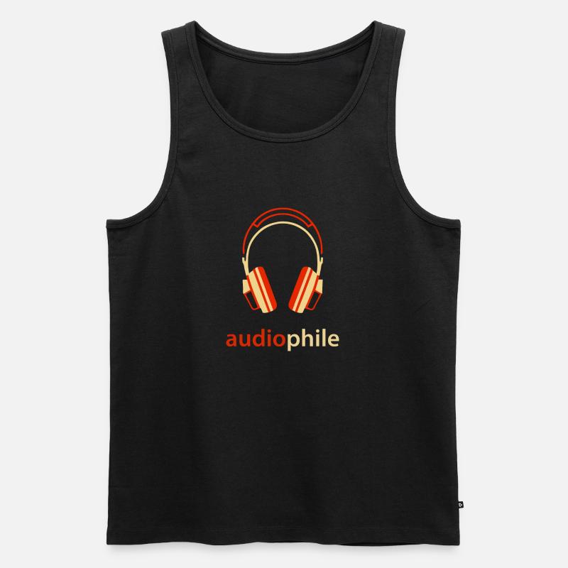 Kopfhörer-Leidenschaft elegantes Design - Männer Premium Bio Tank Top - Schwarz