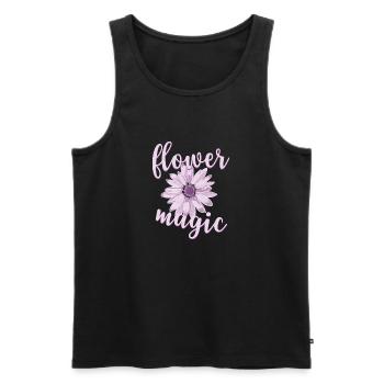Flower Magic - Men's Premium Organic Tank Top - black - Front - Michal (187cm)
