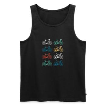 Road bike retro bike - Men's Premium Organic Tank Top - black - Front - AI Model Male 178 light (178cm)