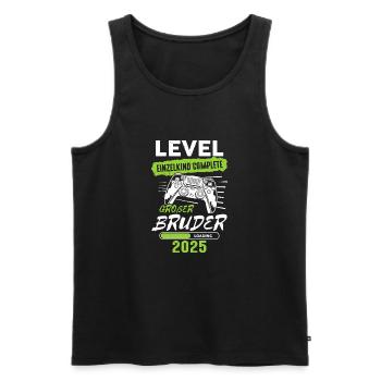 Level Einzelkind Complete Großer Bruder 2025 - Männer Premium Bio Tank Top - Schwarz - Vorne - Michal (187cm)