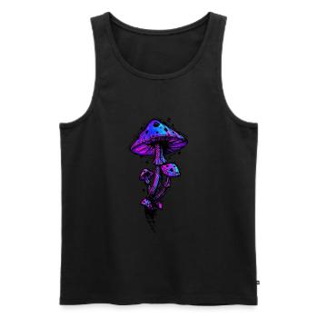 Champignons psychédéliques - Débardeur bio Premium Homme - noir - Devant - AI Model Male 178 light (178cm)