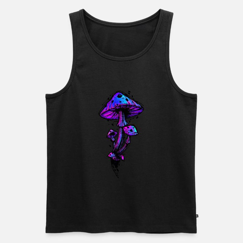 Psychedelic Mushrooms - Männer Premium Bio Tank Top - Schwarz