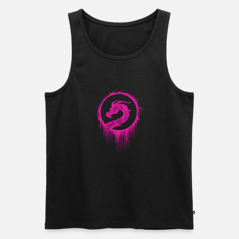 Drache Wikinger - Männer Premium Bio Tank Top - Schwarz