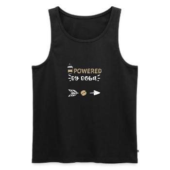 Powered By Boba - Coffee - Men's Premium Organic Tank Top - black - Front - AI Model Male 178 light (178cm)