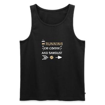 Courir sur le café et la sciure de bois - Débardeur bio Premium Homme - noir - Devant - AI Model Male 178 light (178cm)