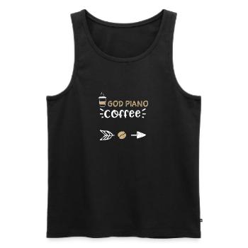 God Piano Coffee - Coffee - Männer Premium Bio Tank Top - Schwarz - Vorne - AI Model Male 178 light (178cm)