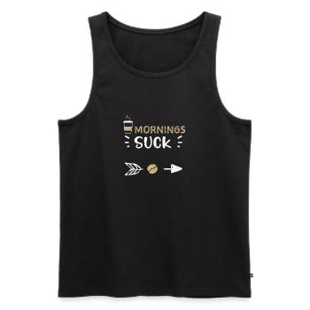 Mornings Suck - Coffee - Männer Premium Bio Tank Top - Schwarz - Vorne - AI Model Male 178 light (178cm)