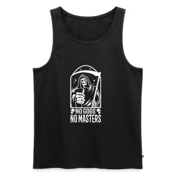 No Gods No Masters - Men's Premium Organic Tank Top - black - Front - Michal (187cm)