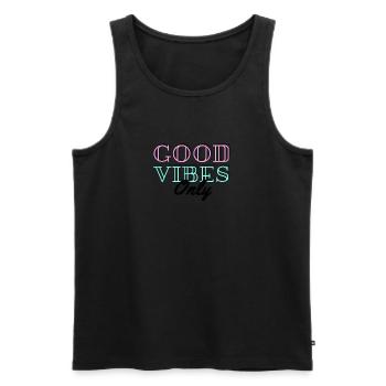 positive energy - Men's Premium Organic Tank Top - black - Front - AI Model Male 178 light (178cm)