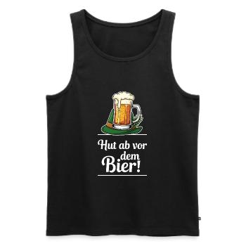 Hats off to the beer! - Men's Premium Organic Tank Top - black - Front - Michal (187cm)