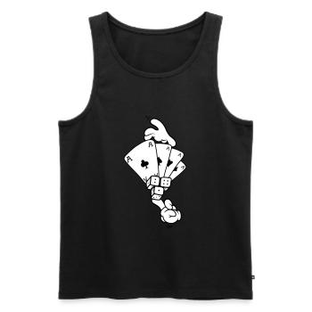 Comic Hands - Ace Cards Gambling - Men's Premium Organic Tank Top - black - Front - AI Model Male 178 light (178cm)