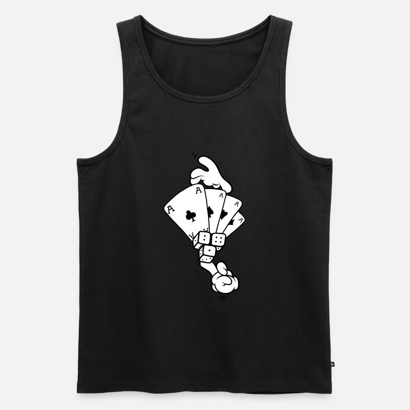 Comic Hands - Karten & Würfel - Männer Premium Bio Tank Top - Schwarz