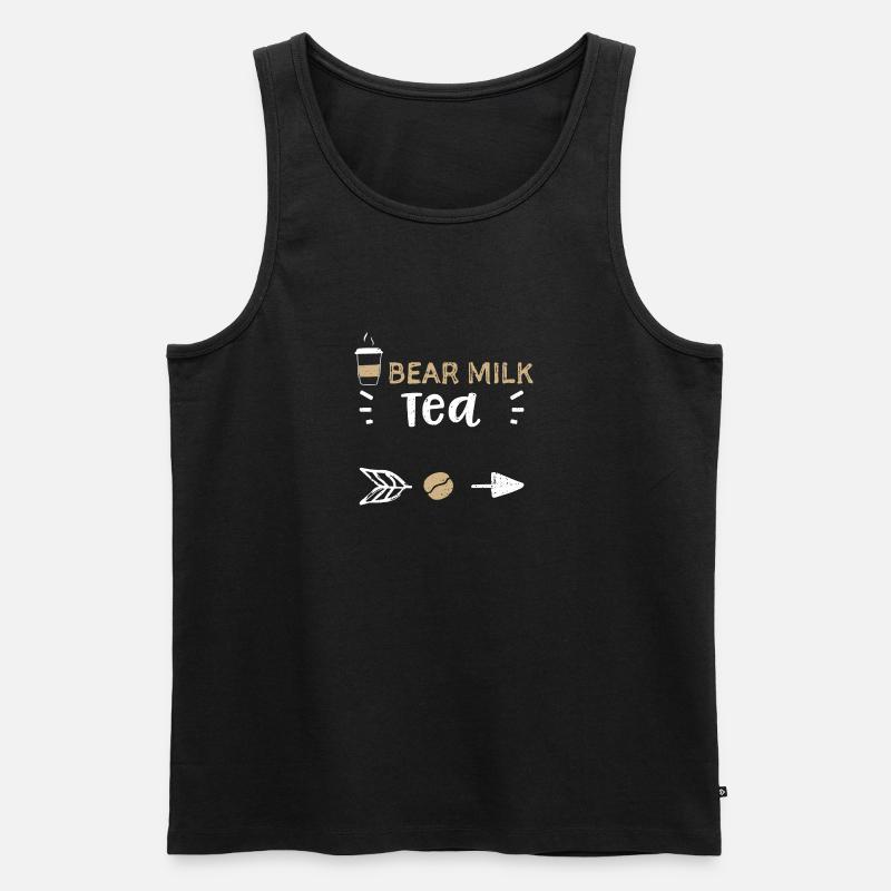Bear Milk Tea - Coffee - Männer Premium Bio Tank Top - Schwarz
