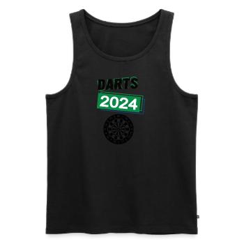 Dart Spieler Darts Team Turnier Mannschaft in 2024 - Männer Premium Bio Tank Top - Schwarz - Vorne - AI Model Male 178 light (178cm)