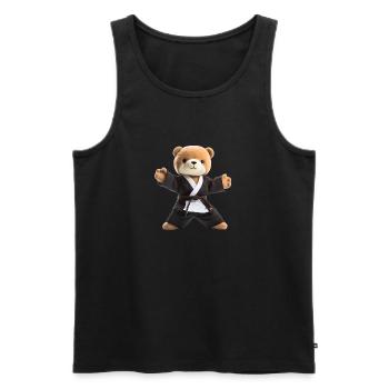 Karaté Ours - Débardeur bio Premium Homme - noir - Devant - Michal (187cm)