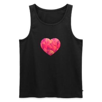 Heart pink - Men's Premium Organic Tank Top - black - Front - AI Model Male 178 light (178cm)