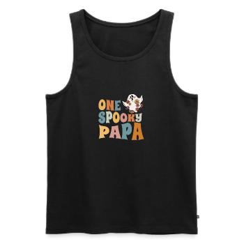 Dad One Spooky Papa Daddy Groovy Halloween Costume - Men's Premium Organic Tank Top - black - Front - Michal (187cm)