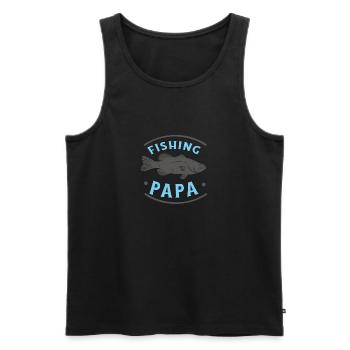 Angeln Fishing Papa Angler - Männer Premium Bio Tank Top - Schwarz - Vorne - AI Model Male 178 light (178cm)