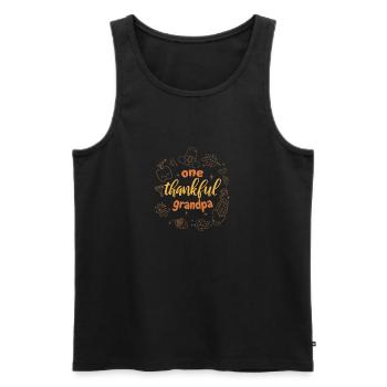 Matching Family One Thankful Grandpa Thanksgiving - Men's Premium Organic Tank Top - black - Front - Michal (187cm)