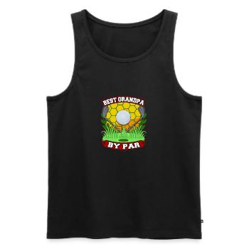 Best Grandpa By Par Granddad Fathers Day - Men's Premium Organic Tank Top - black - Front - AI Model Male 178 light (178cm)