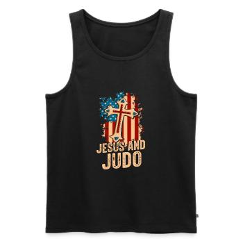 Jesus and Judo - Men's Premium Organic Tank Top - black - Front - Michal (187cm)