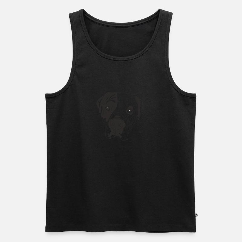 Boxer Weimaraner Mix - Männer Premium Bio Tank Top - Schwarz