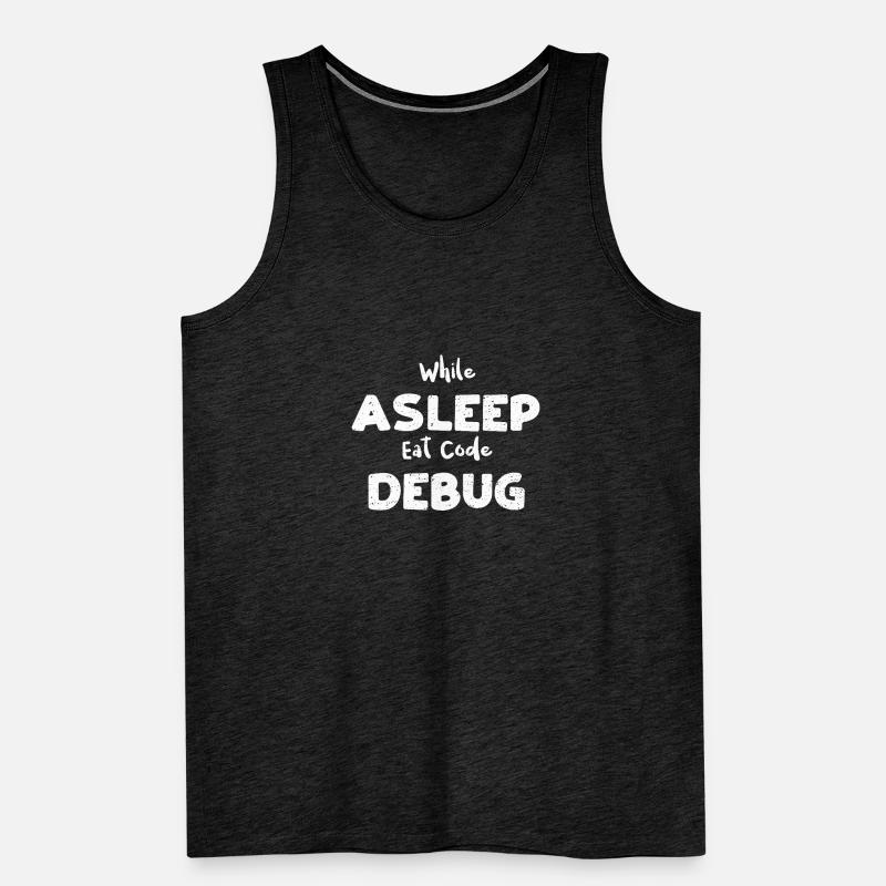 While Asleep Eat Code Debug Männer Premium Bio Tank Top