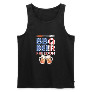 BBQ - Men's Premium Organic Tank Top - black - Front - AI Model Male 178 light (178cm)